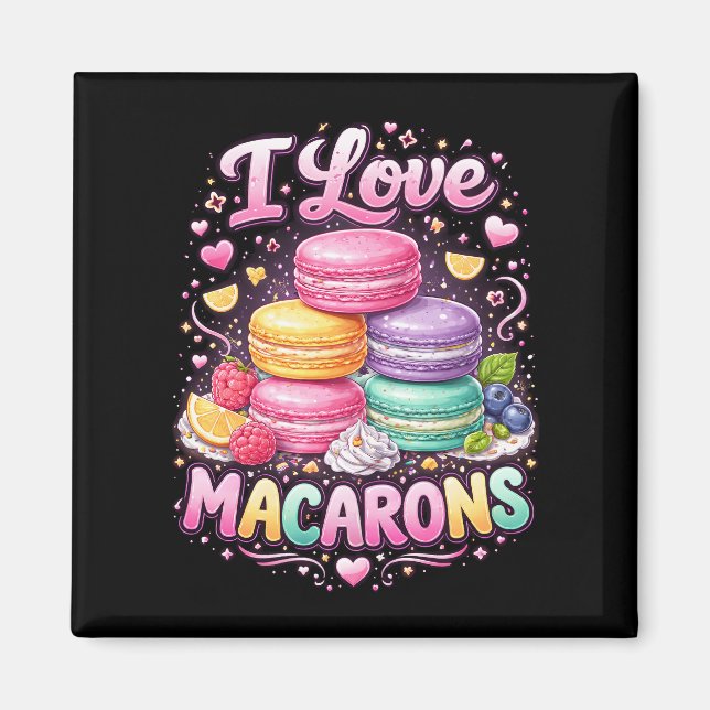 Sweet Love Macarons Magnet (Framsidan)