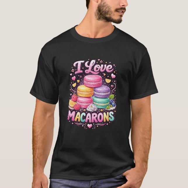 Sweet Love Macarons T Shirt (Framsida)