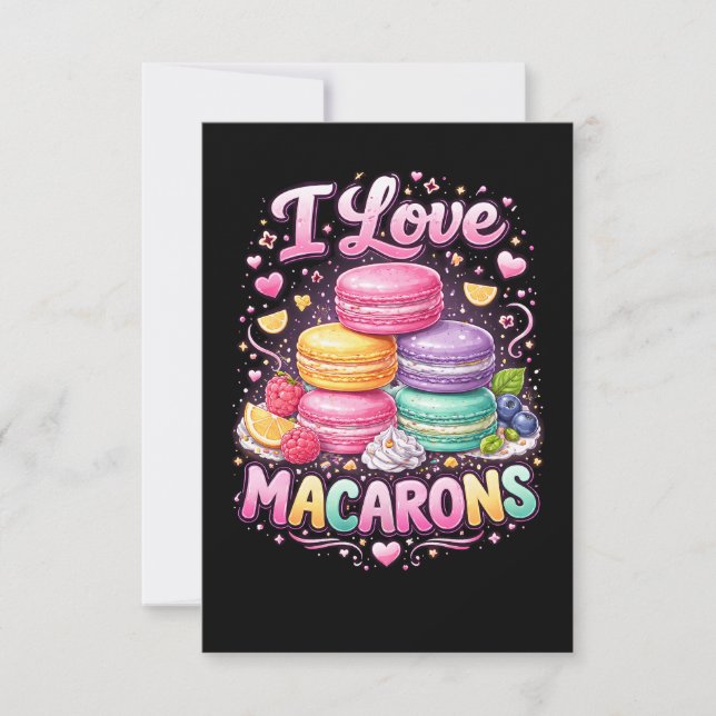 Sweet Love Macarons Tack Kort (Framsida)