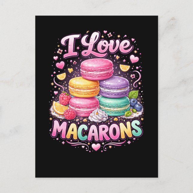 Sweet Love Macarons Vykort (Framsida)