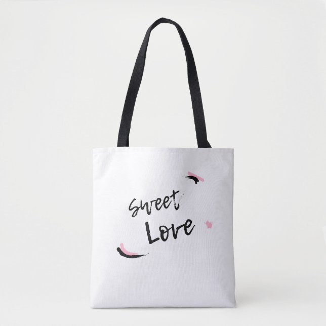 Sweet Love Tote Bag Tygkasse (Framsida)