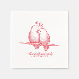 Sweet Lovebird Valentine Bröllop | Napkin Pappersservett