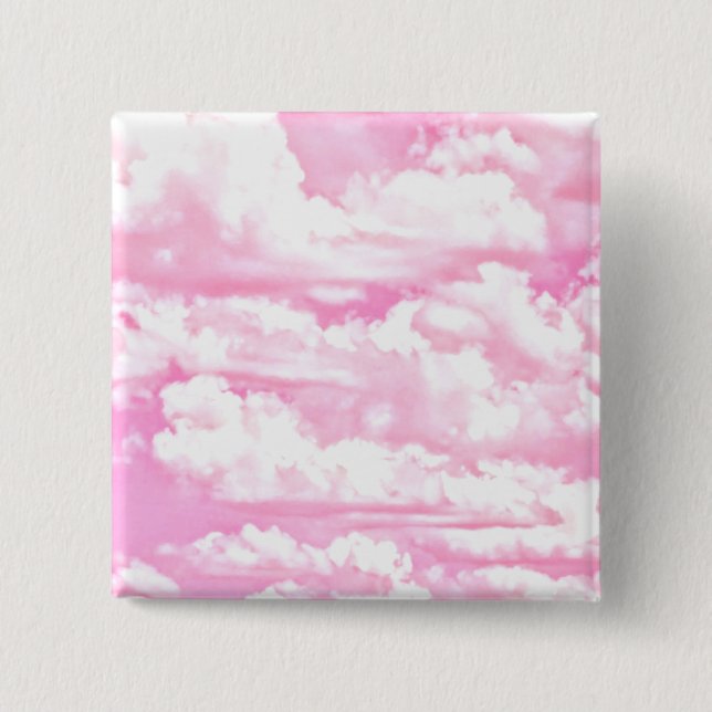 Sweet Lycklig Fuchsia Rosa Clouds Knapp (Framsida)