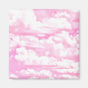 Sweet Lycklig Fuchsia Rosa Clouds Magnet