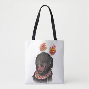 Sweet Lycklig Helgdag Black Labrador Retriever Hun Tygkasse