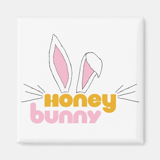 Sweet Lycklig Hunny Bunny honey Rabbit Art Magnet (Framsidan)