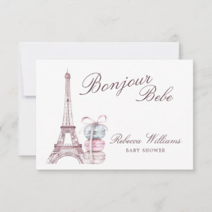 Sweet Macaron Bonjour Bebe Paris Babydusch Tack Kort