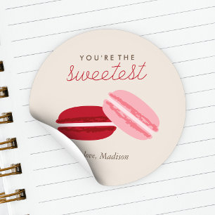 Sweet Macarons Valentines day Runt Klistermärke