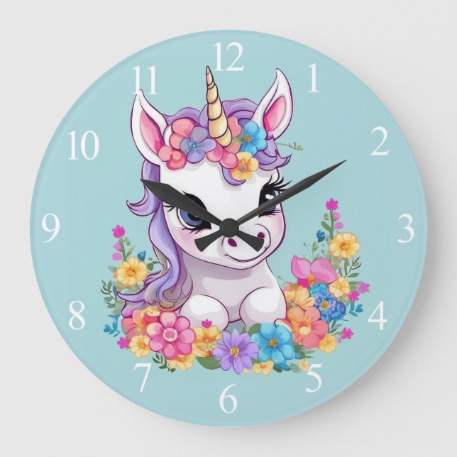 Sweet Magic Baby Unicorn Stor Klocka (Framsida)