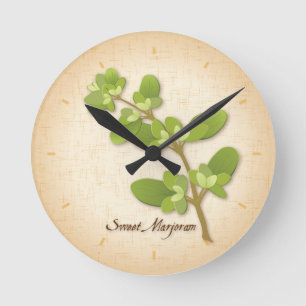 Sweet Marjoram Herb Rund Klocka