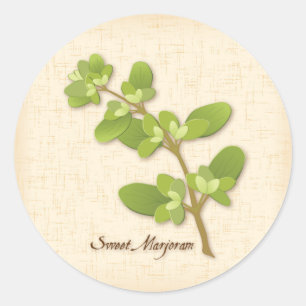 Sweet Marjoram Round Sticker Runt Klistermärke