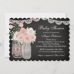 Sweet Mason Burk Chalkboard Baby Shower Inbjudan