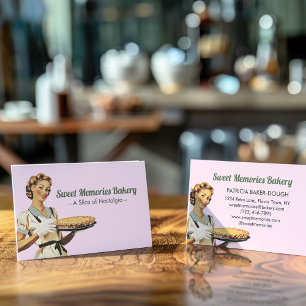 Sweet Memories Bakery Nostalgia Vintage Retro Visitkort