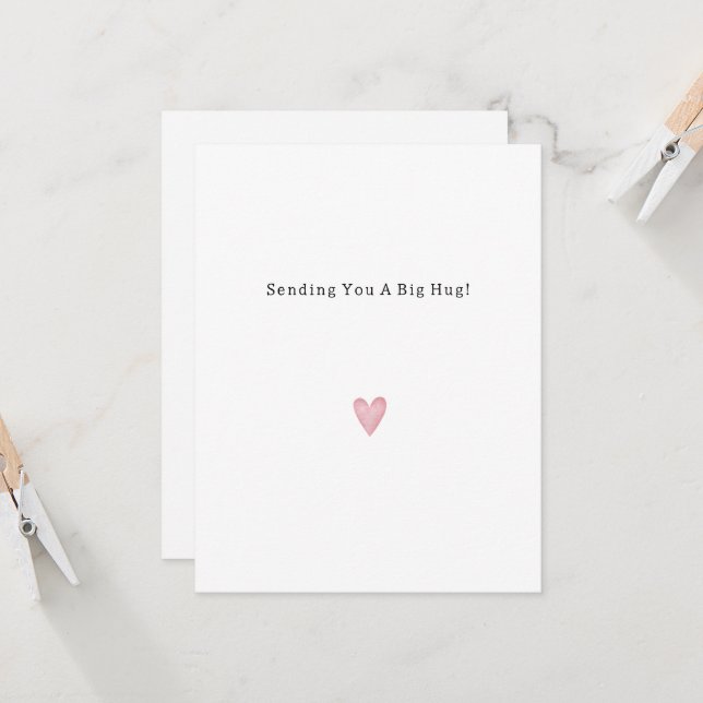 Sweet Message Big Hug Support Quote Card (Fram/Back In Situ)
