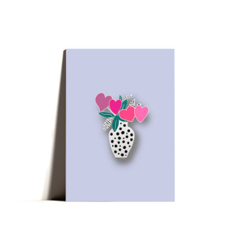 Sweet Minimal Heart Bouquet Valentine Card Helgkort
