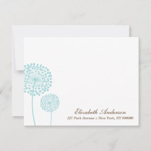 Sweet Mint Dandelions Flat Tackkort Anteckningskort