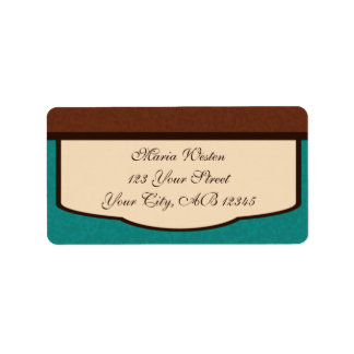 Sweet Mocha Brown Beige & Teal Adressetiketters Adressetikett