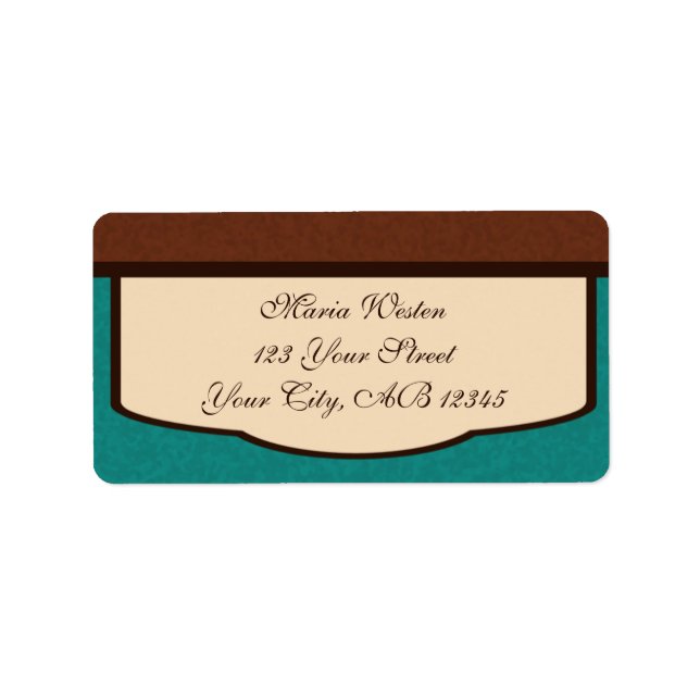 Sweet Mocha & Teal-Adressetiketter Adressetikett (Framsidan)