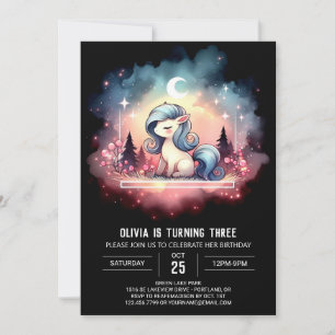 Sweet Modern Horse Birthday Inbjudningar