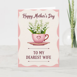 Sweet Mom Floral Heart Teacup Card Kort