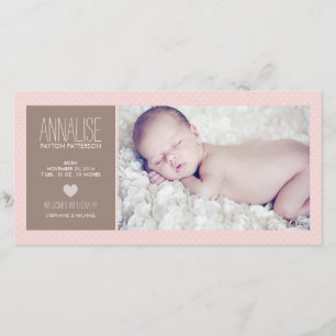 Sweet Moment Photo Flicka Birth Notice Meddelande