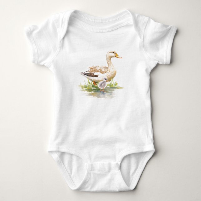 Sweet Momma Anka med Baby Ducklings, Baby Gift T Shirt (Framsida)