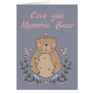 Sweet Momma Bear med baby björn Mors dag Hälsningskort