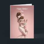 Sweet Mommy and Baby Bunny Pink Mother’s Day Kort<br><div class="desc">A charming Mother’s Day card featuring a loving mommy holding her adorable baby bunny dressed in soft pink. With delicate pastel colors and a gentle storybook-style illustration, this heartwarming design celebrates the sweet bond between a mother and her little one. A beautiful Mother’s Day card perfect for sharing love, hugs,...</div>