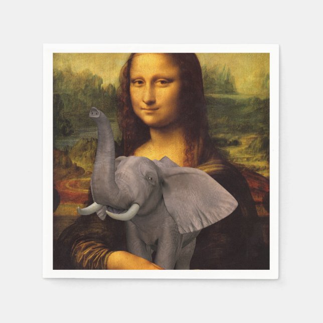 Sweet Mona Lisa Kärlek Elephant Pappersservett (Framsidan)