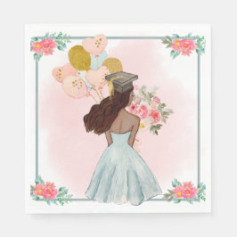 Sweet Mörk Skin Brown Hjärd Girl Studenten Pappersservett