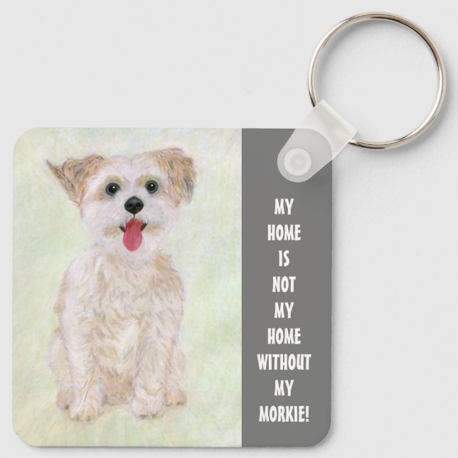 Sweet Morkie Home Keychain Nyckelring (Baksida)