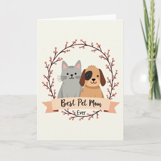 Sweet Mothers Day Pet Friends Card Kort (Framsida)