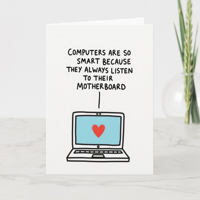 Sweet Mothers Day Tech Heart Card Kort (Framsida)