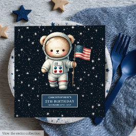 Sweet Nalle Astronaut Napkins Birthday Boy Pappersservett