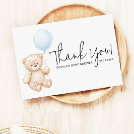 Sweet Nalle Modern Script Baby Shower Tack Kort
