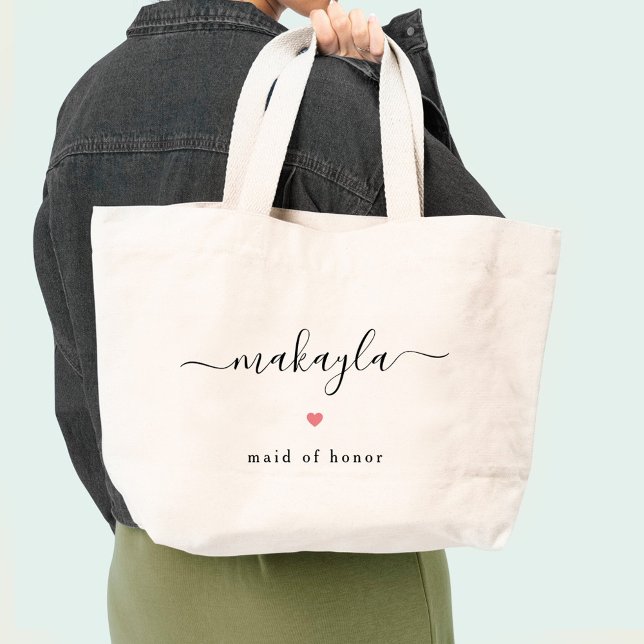 Sweet Namn Editable Färg Brudens sida Tote Bag Tygkasse (Skapare uppladdad)