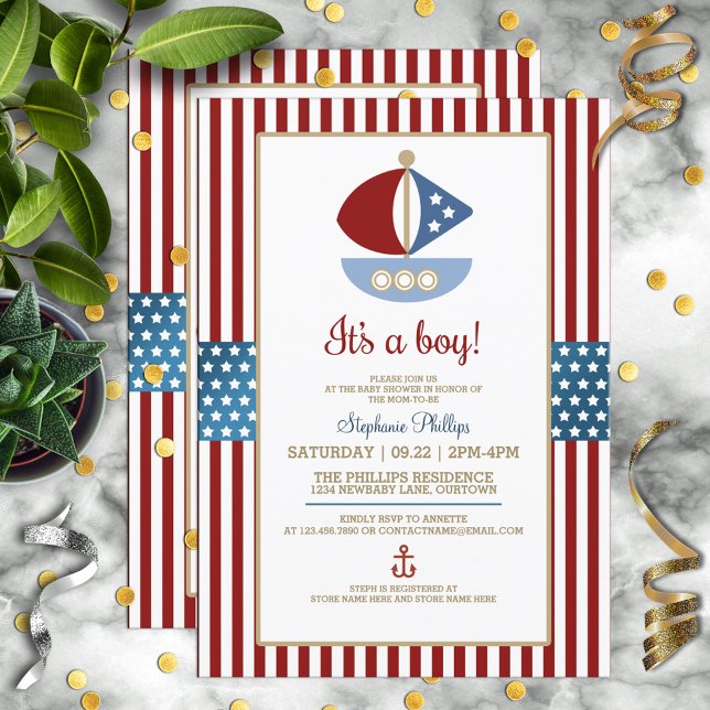 Sweet Nautical Baby Shower Inbjudningar (Skapare uppladdad)
