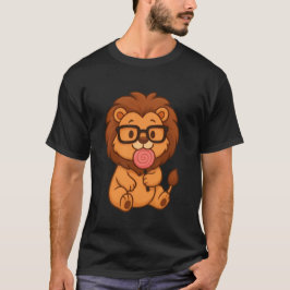 "Sweet Nerdy Lejon - Cute Tecknad Animal Design T Shirt