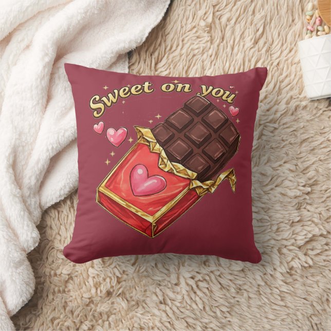 Sweet on You Chocolate Valentine design Kudde (Filt)