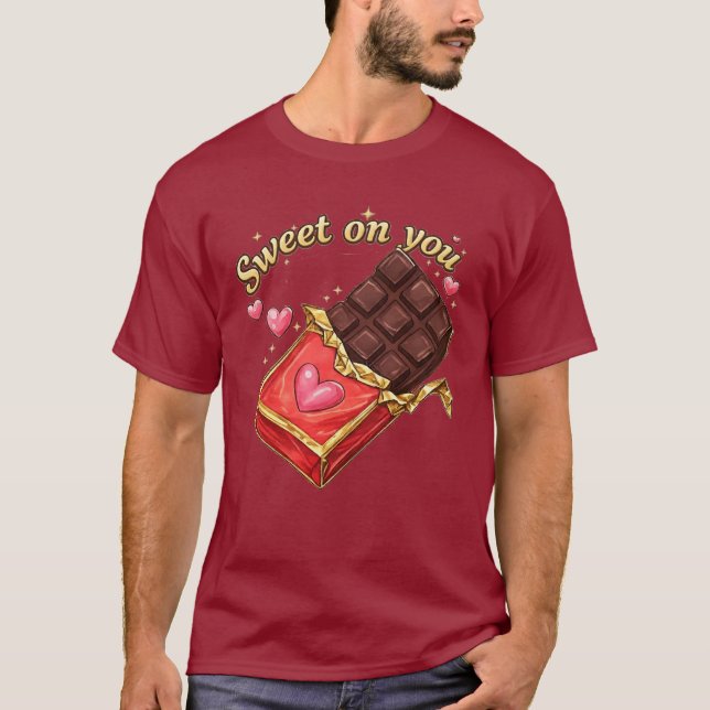 Sweet on You Chocolate Valentine design T Shirt (Framsida)