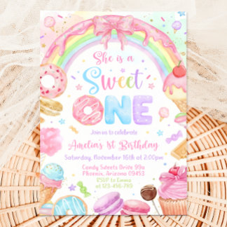 Sweet One Birthday Invitation, 1st Birthday Invite Inbjudningar