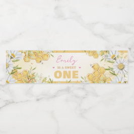 Sweet One Bumblebee 1st First Girl Födelsedagsfest Vattenflaskor Etikett