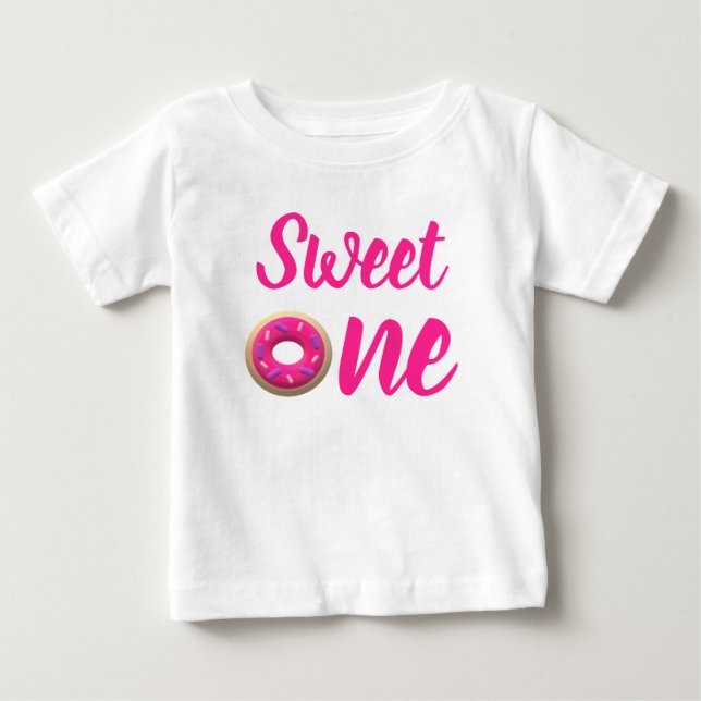 Sweet One Donut 1:a födelsedagen Baby T-Shirt (Framsida)