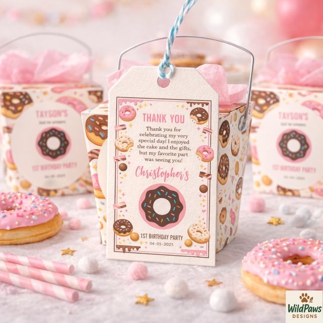 Sweet One Donut 1st Birthday Party | Cute Donut Presentetikett (Sweet One Donut 1st Birthday Party | Cute Donut Gift Tags
)