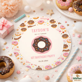 Sweet One Donut 1st Birthday Party | Cute Donut Runt Klistermärke