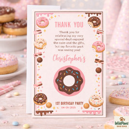 Sweet One Donut 1st Birthday Party | Cute Donut Tack Kort