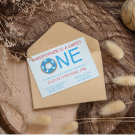 Sweet One Donut Boy 1st Birthday Inbjudningar