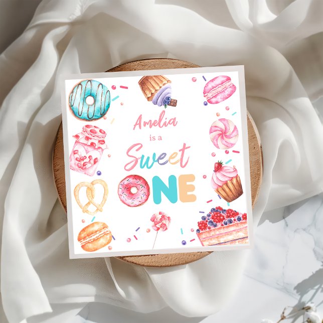 Sweet One Donut Candy Birthday Pappersservett (Skapare uppladdad)
