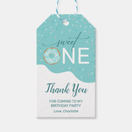 Sweet One Donut Girl's 1st Birthday Tack Gift Presentetikett