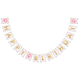 Sweet One Donut Grattis på födelsedagen Banner Vimplar